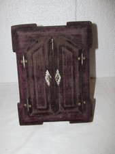 Antique Victorian Easel Back Velvet and Metal Picture Photo frame working doors picture
