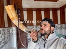 Handmade Viking War Horn Battle Trumpet, Historical Replica,Natural Horn picture