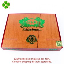 C.L.E. 25th Anniversary 54 x 6 Empty Wood Cigar Box 9.25