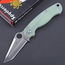 Jade Transparent G10 Tanto Carbon Stainless Steel Lock Back Pocket Folding Knife picture