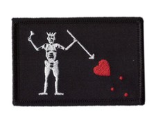 Black Beard Pirate Flag Devgru Morale Patch for VELCRO® BRAND Hook Fasteners picture