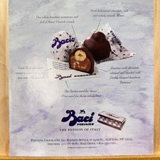1998 Baci Perugina Hazelnut Chocolate Vintage Print Ad Italian Kiss Candy Advert picture