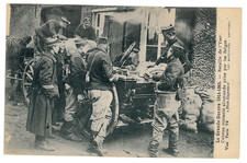 WWI Belgium soldier - captured Germany field kitchen detail photo postcard picture