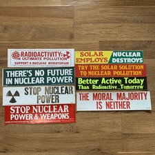 Lot of 8 Vintage 1970-1980s Anti-Nuclear Bumper Stickers  picture