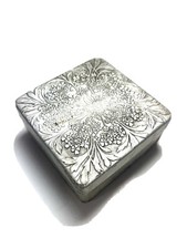 Vntg Aluminum LOV-LOR Cheramy NY Face Powder Box, Made In France-Lalique Designs picture