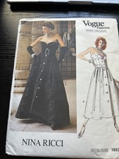 Vogue Patterns Nina Ricci V1653 Misses Gown Size 10 picture