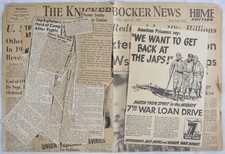 Vintage 1942-45 US Japan POW Prisoner of War Newspaper Clippings Lot picture