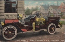 Squad A Chemical Engine HFD Fire Truck Hartford CT Brass Danziger 1911 Postcard picture