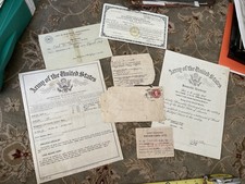 WWII DISCHARGE PAPERS ETC 24th & 216TH ARMORED ENG BATTALION DEMO SPEC 4TH AD picture