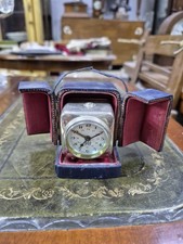 ​Vintage French Folding Travel Alarm Clock POP Mechanical with Original Case picture