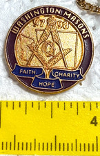 WASHINGTON MASONS FAITH CHARITY HOPE 1997–1998 Enamel Lapel Tack Pin  picture