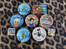 Vintage 80s 90s Y2K Walt Disney Disneyland Pin Button Lot Of 9 picture