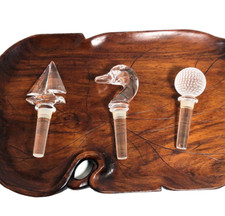 Wine Bottle Stoppers Mikasa Lead Crystal Set Sailboat 5