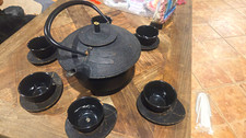 17 Pc Teavana Japanese Cast Iron Teapot Set w/ Cups & Saucers, Made in Japan picture