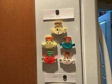 Vintage Retro Holt Howard Type Pixieware Refrigerator Magnets Set Of 5 Set 1 picture