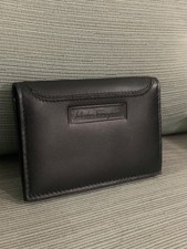 Authentic Salvatore Ferragamo Black Leather ID Holder - Cards Case picture