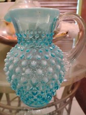 FENTON  1930s Vintage Hobnail  Glass Pitcher Carnival French  -Excellent  picture