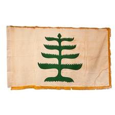 Vintage Pine Tree Flag 1775 American Revolution Cotton Ceremonial Fringe 3x5’ picture