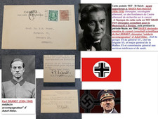 1937 card to BAUER K.H (1890-1978) oncologist, from the council BRANDT doctor HITLER picture