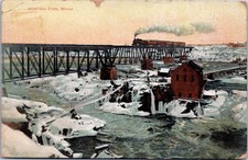 American Falls, Idaho - American Falls, Railroad Bridge, Winter Scene Postcard picture