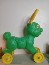 Rare Vintage Empire Green Rabbit Blow Mold Ride On Toy Reindeer Deer Kitsch  picture