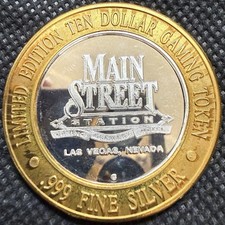 ⭐️MAIN STREET HOTEL & CASINO RARE Limited Edition 999% .6 Oz Pure Silver Strike picture
