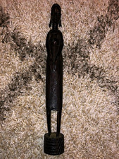 Hand Carved African Wooden Female Figure Sculpture Handmade picture