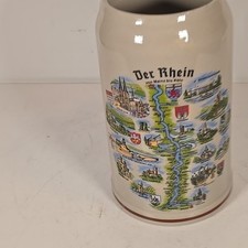 Vintage Ceramic German Der Rhein  Von Mainz Bis  Koln Beer Stein  picture