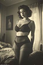 Vintage Pin-Up Risque Photo Classic Glamour Lady 4x6 Print picture