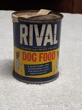 Vintage Rival Dog Food Metal Can 2.75