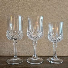 Set of 3 Vintage Cristal D'Arques Longchamp Crystal Stemware Graduated Sizes picture