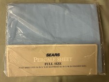 Vintage Sears Percale Sheet Full Size Flat 1970’s picture