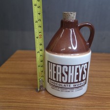 Vintage 1982 Hershey's Chocolate World Porcelain Syrup Jug Bottle Cork Stopper picture