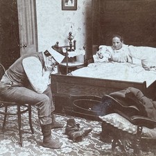 Woman Yells At Man Stereoview Keystone View Co. 1901 Humor Scene picture