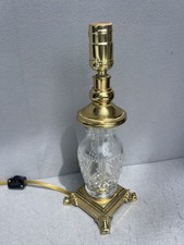 Waterford Crystal Table Lamp Brass Base Seahorse Sticker Vintage 12.5