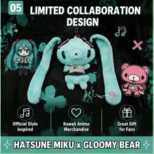 Gloomy Bear Hatsune Miku Collab Rabbit Plush Card Holder Kawaii Anime Bus Card picture