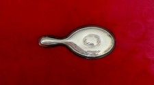 Vintage Sterling Silver and Faux Tortoise Shell Small Purse Hand Mirror picture
