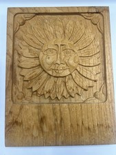 Vintage ERA INDUSTRIES Carved Wood Sun Plaque - 9.5