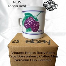 Vtg Knotts Berry Farm 12oz Boysenberry Coffee Mug Souvenir Cup Ceramic FAST SHIP picture