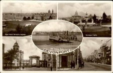 Devonport England Multi-View City Scenes c1900s-10s Real Photo Vintage Postcard picture