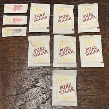 Vintage NOS Lot McDonalds 86’ Sugar Packets, Salt & Pepper Advertising Fast Food picture