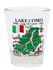 LAKE COMO ITALY LANDMARKS AND ICONS COLLAGE SHOT GLASS SHOTGLASS picture