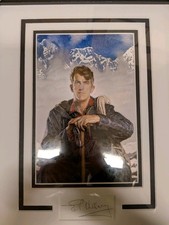 Edmund Hillary Signed Framed Picture Vintage Mountaineer Autograph COA picture