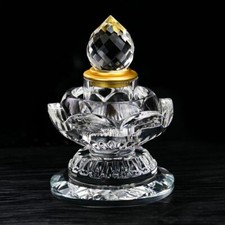 3.7inch Buddhism Zen Lotus Sarira Pagoda Bodhi Crystal Faceted Prism Urn Storage picture