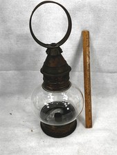 antique round onion glass lantern lamp candle original early rare1800  picture