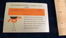 Rare TIKI credit charge card 1959 Don the Beachcomber, RAY FINE later president picture