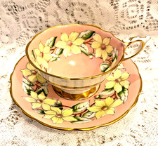 Vintage Royal Stafford 'DOGWOOD' Teacup & Saucer - England - C 1940 - 1952 picture