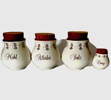 VTG Schramberg Pottery Canisters German: Flour, Salt, Curry, Other - SEE Read picture