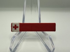Vintage WWII American Red Cross Volunteer Cloth Ribbon Bar Pin WW2 picture