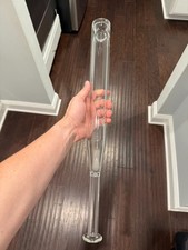 21” Glass Pipe Bowl Thick Clear Baseball Bat picture